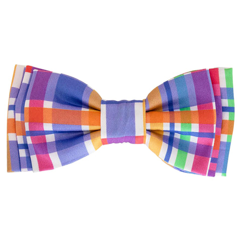 Interchangeable Spritzer Bow in Periwinkle Plaid
