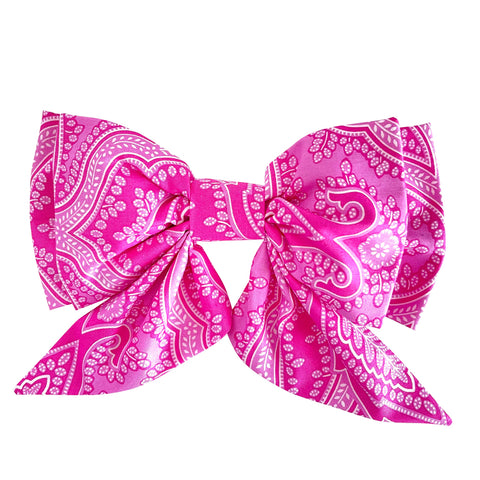 Preppy Bow in Pink Handkerchief