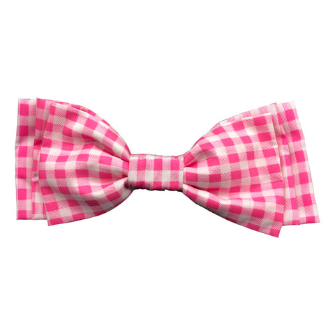 Interchangeable Spritzer Bow in Pink & White Gingham
